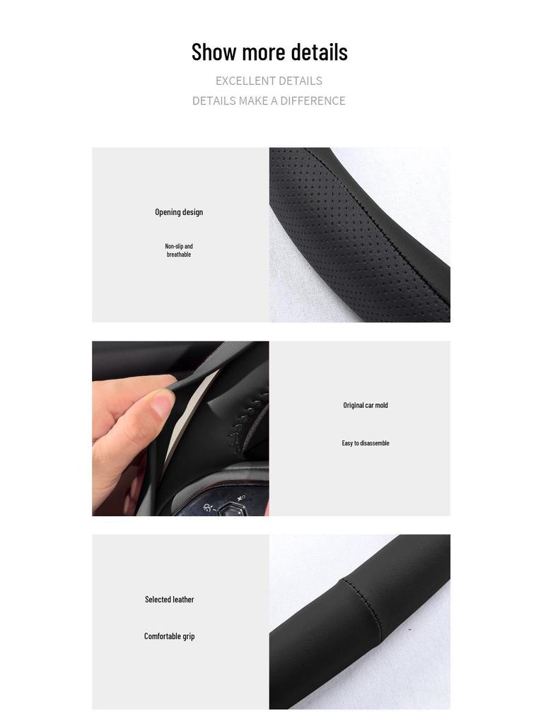 Napa Leather Ultra-Thin Anti-Slip Steering Wheel Cover for Wuling Bingo PLUS Xingguang S (All Seasons)