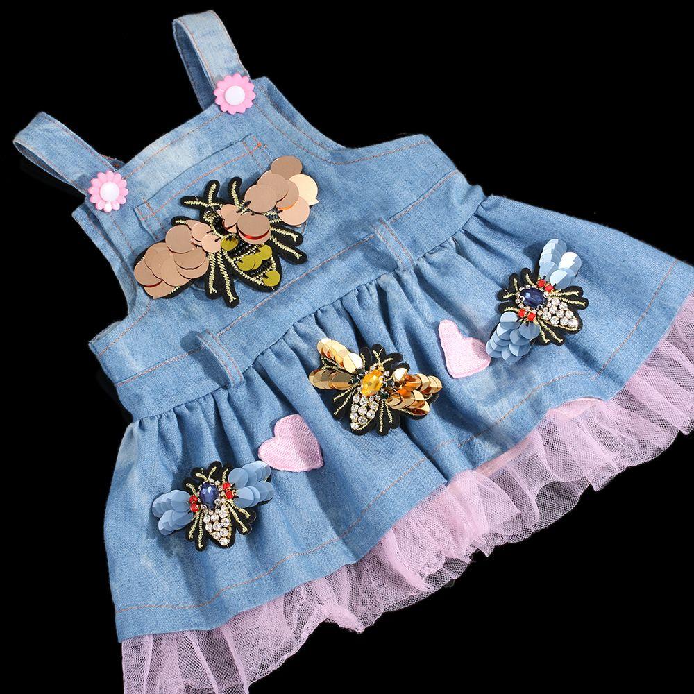 Handmade Rhinestone Embroidery Beaded Sew on Patch Sequin Patches Crystal Applique Bee Badge