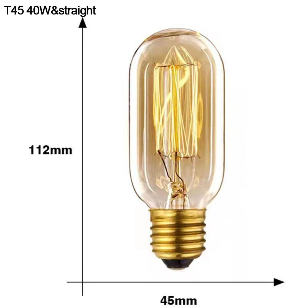 E27 патрон Шаровой светильник Антикварная лампа накаливания Декоративная лампа Эдисона Винтажная ретро-лампочка Стеклянная нить накаливания