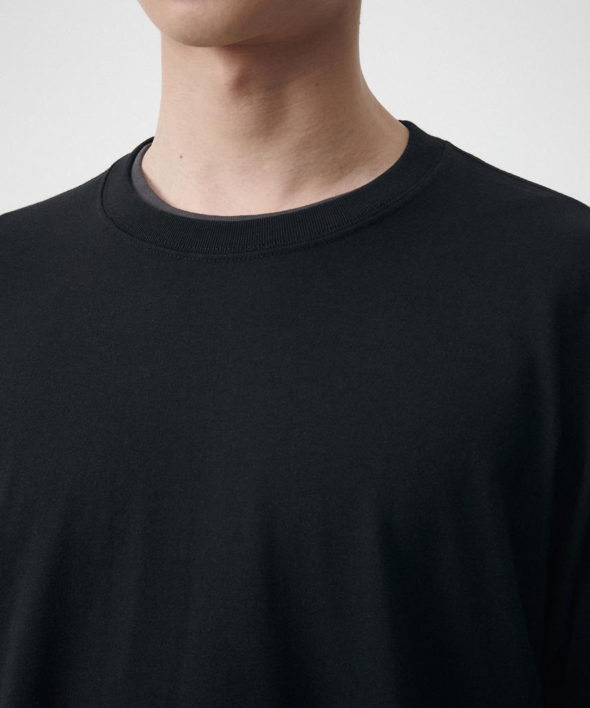 MUSINSA STANDARD Oversized Long Slit T-Shirt [Black]