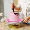 2 PCS 12 Inch Silicone Cake Mat, Pink Round Baking Mat with Measurements Reble Cake Turntable Mat Non-Stick Heat Resistant Pastry Mats for Rolling