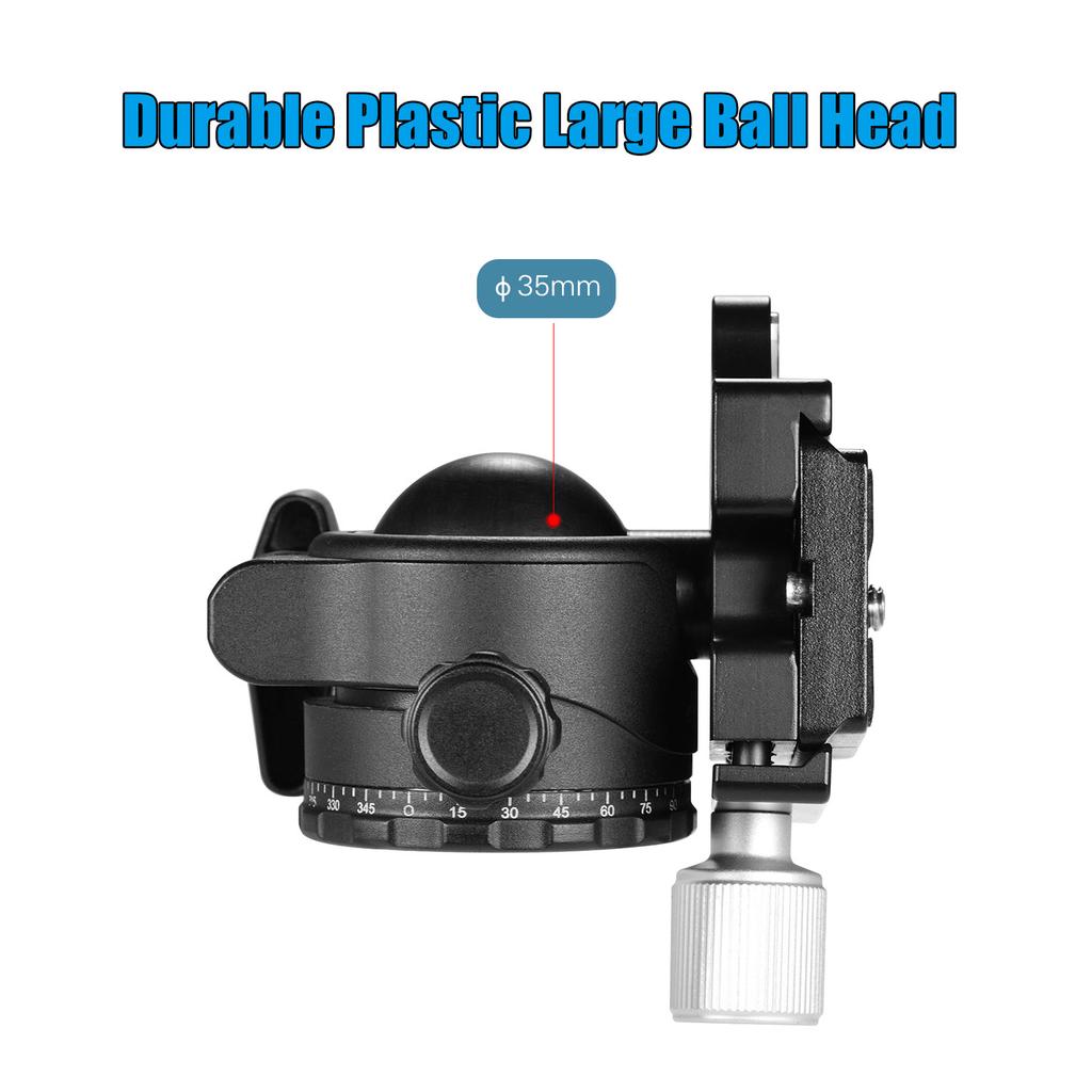 Andoer Панорамный штатив H-35 с шаровой головкой, адаптер для крепления шаровой головки, U-образный паз, конструкция с центром с низкой гравитацией