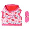 Rabbit Harness Dress Pink Cartoon Strawberry Printing Dyeing Soft Breathable Rabbit Clothes Leash