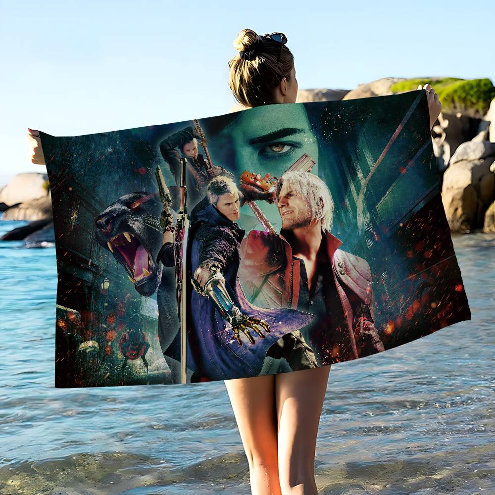 D-Devil May Cry Банное полотенце Микрофибра Мягкое Впитывающее Дышащее Для Девочки Детей Декоративное Мультяшное Пляжное полотенце