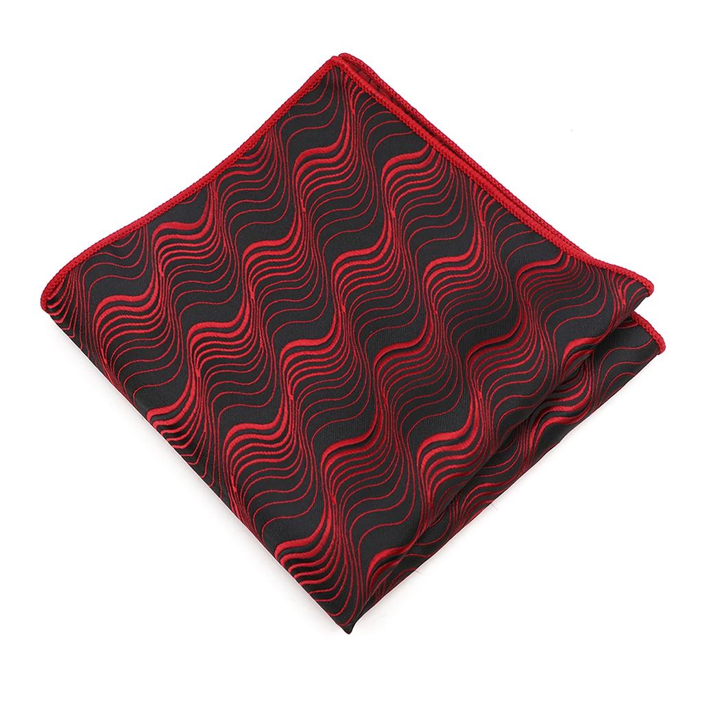 High Quality Men Handkerchief Red Blue Rose Floral Constellation Designed Wave Lines 26cm Width Tuxedo Suit Shirt Pocket Square