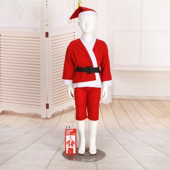 1 комплект, Рождественский костюм Санта-Клауса, детский цилиндр, брюки, комплект с поясом для рождественского праздничного декора