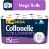 Ultra Comfort Soft Toilet Paper 2 Ply 12 Mega Rolls Absorbent CleaningRipples Clog Free Septic Safe Unscented 2928 Sheets