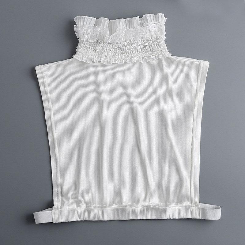 Cotton Ruffles Stand Fake Collar for Women Half Shirt Detachable Collar Ladies Removable False Blouse Tops Neck Collar