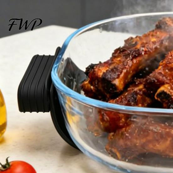 Food Grade Silicone Handle Cover 2PCS Cover, Non-Slip Heat Resistant Protector, Thermal Protection Safe Ninja Cleancrist Cooking Grip Sleeve,