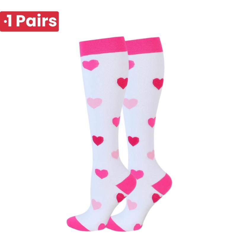 1 Pair Cute Cat Compression Socks Knee High 20-30 Mmhg Fit Medical Edema Diabetes Varicose Veins Running Sports Socks