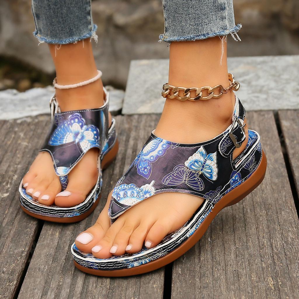 Women Sandals Orthopedic Wedge Heels Sandals 2024 Summer New Fashion Buckle Shoes for Women Beach Flip Flops Zapatos De Mujer
