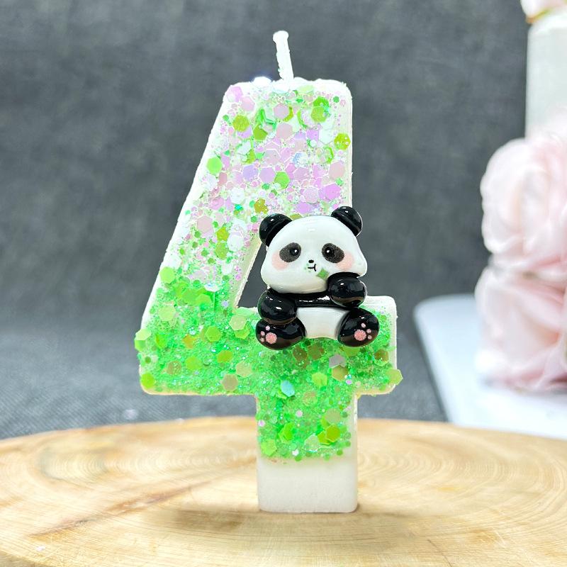 1PC Creative Digital Candles Cute Panda Birthday Cake Party Candle Party Atmosphere Candle Scene Decoration Suppliescor Number3