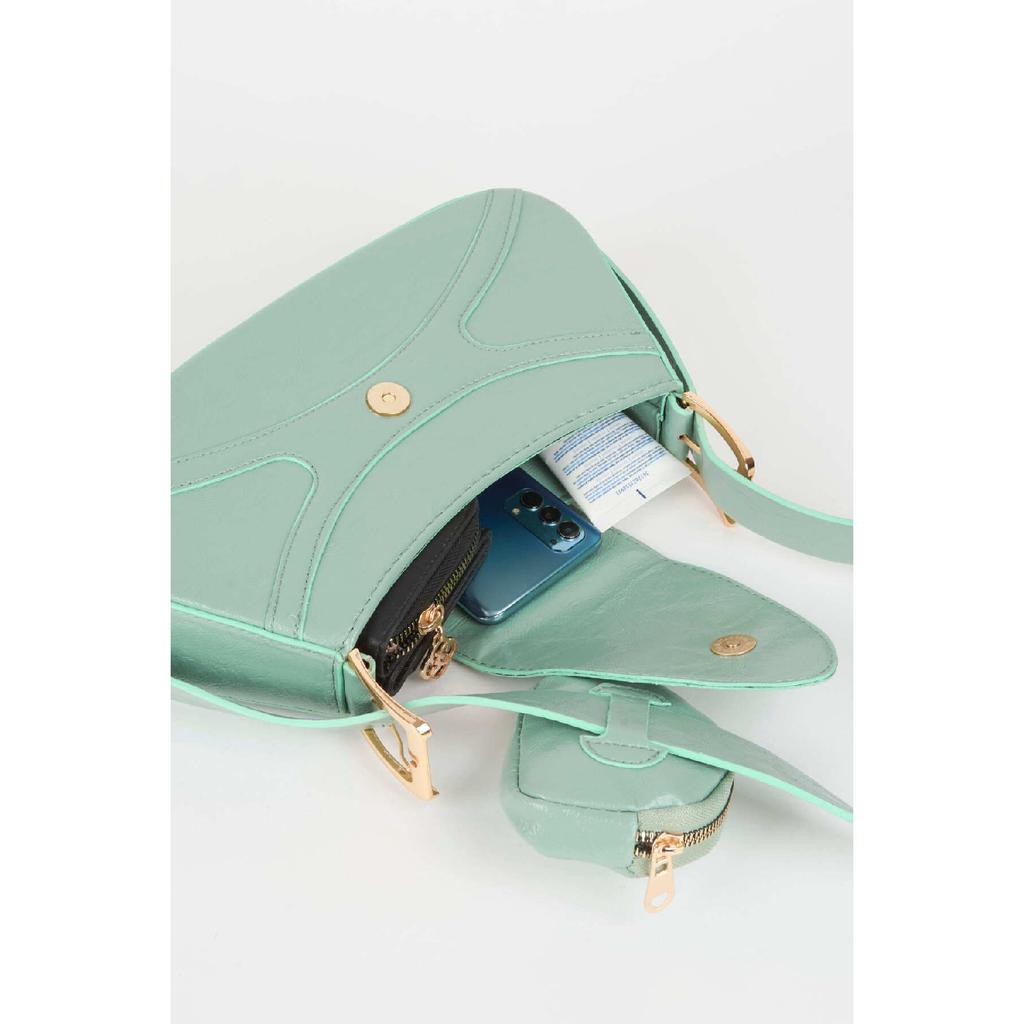 Женский бордовый кошелек-багет из искусственной кожи с застежкой на руку и сумка через плечо