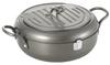 Yoshikawa Tenichi Tempura Pot with Induction and Direct Heat Simple Made In SJ2135 Lid, 22cm, 2.6L, Compatible, Design, Japan, Tsubame-Sanjo,