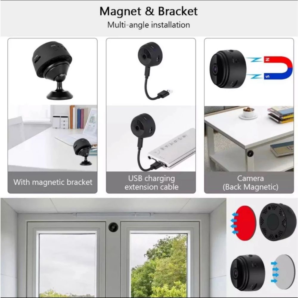 Микро Видеорегистратор Мини Камера Беспроводной Дизайн Детекция Движения Двусторонняя Связь Камера Ночное Видение Система Сигнализации Беспроводная Камера