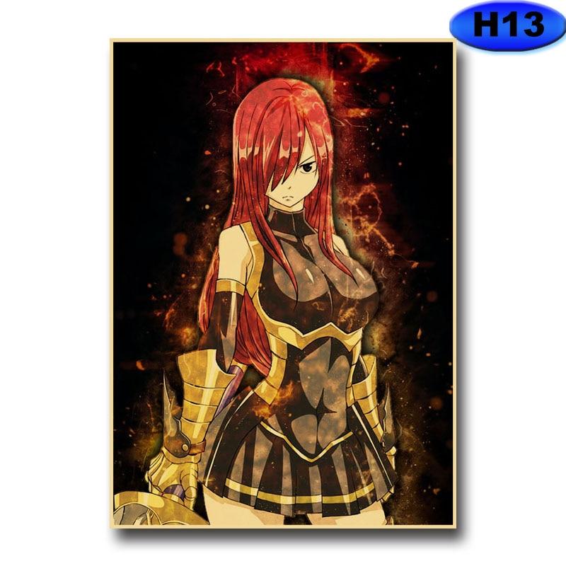 Anime Fairy Tail Posters Wall Stickers Kraft Paper Retro High Definition Poster Home Decor Living Room Bedroom Bar Decoration