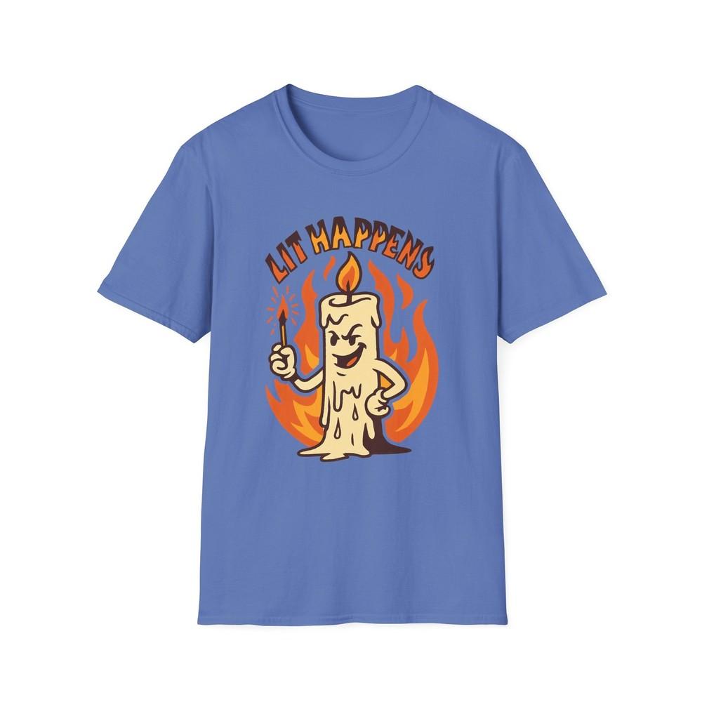 Unisex Softstyle T-Shirt Smug Candle Self-Lighting Flames Funny Graphic Tee