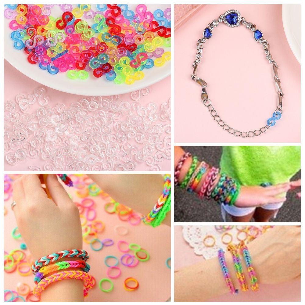 Bracelet Charms Necklace Clasp S Clips DIY Loom Bands Kit Jewelry Connectors Rubber Band Clips