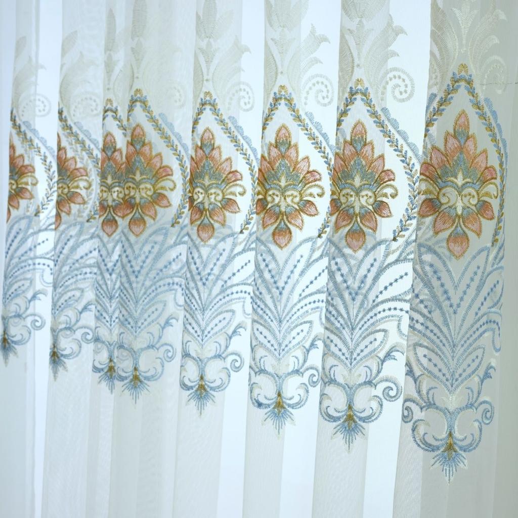 1 шт. Современная вышитая прозрачная штора, оконные шторы для гостиной, спальни, геометрический узор