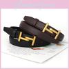 Retro Minimalist And H Shaped Gold Buckle Decoration Women Belt Casual For