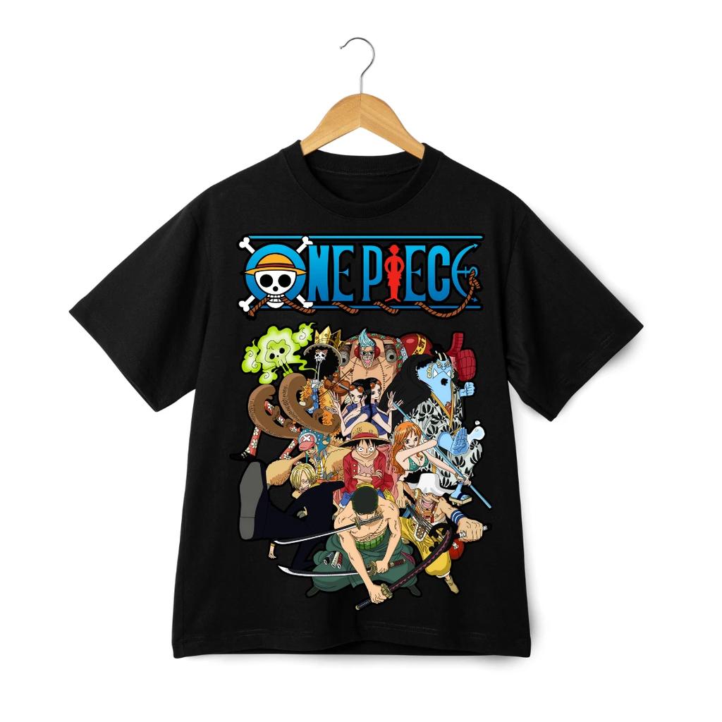 One Piece Straw Hat Crew Print TShirt for Kids Men WomenAnime Cartoon Casual Short Sleeve Tee Family Matching Streetwear Gift