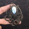 Blue Scheelite Gemstone Pendant Copper Wire Wrapped Pendant Handmade Jewelry Amazing Octopus Pendant Copper Wire Wrap Jewelry Gift For Women