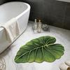 Коврик для ванной с рисунком зеленых листьев, нескользящий коврик для пола, ультратонкий, быстросохнущий, безопасный, устойчивый, тропический декор