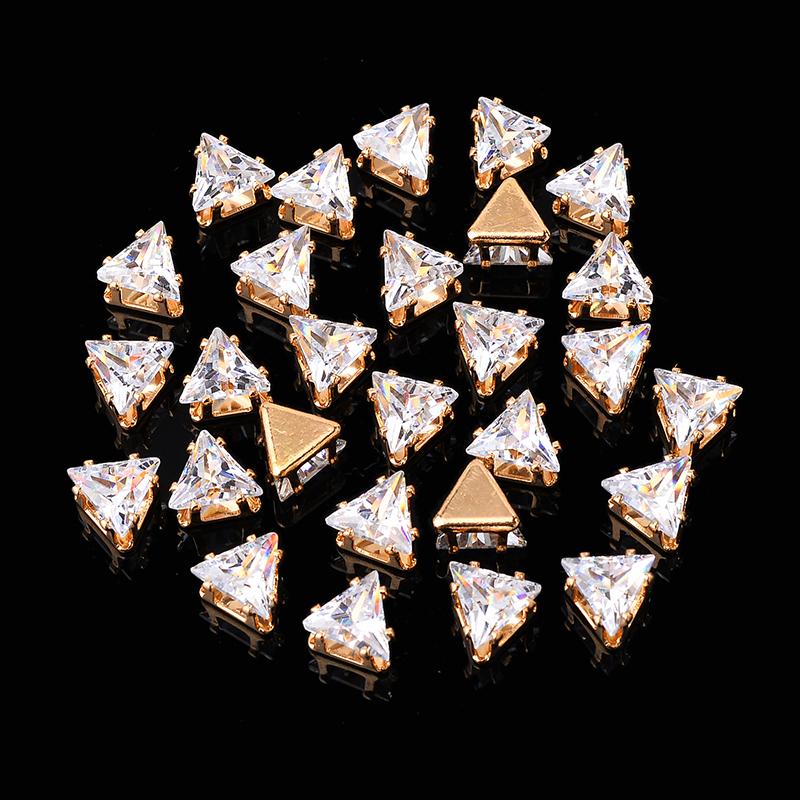 Стразы из циркония с плоской основой в форме капли кубического циркония Когти Пришиваем прозрачный циркон для колец Серьги Аксессуары для одежды своими руками