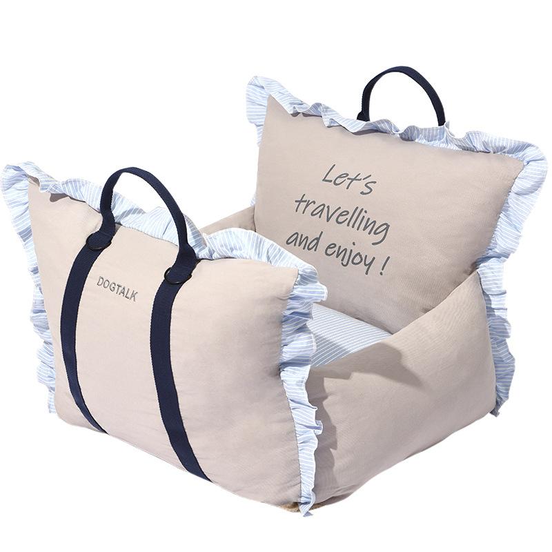 Собачья будка в машину с оригинальным рисунком вышивки медведя, многофункциональное гнездо для автомобиля, мальтийский йоркширский медведь, плюшевый кот, собачье автокресло