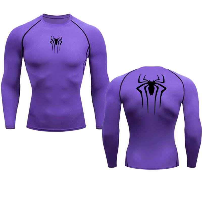 Printed Men's Athletic Compression Shirts Athletic Quick Dry Breathable Rash Guard Athletic Tight Workout Tops Summer Men