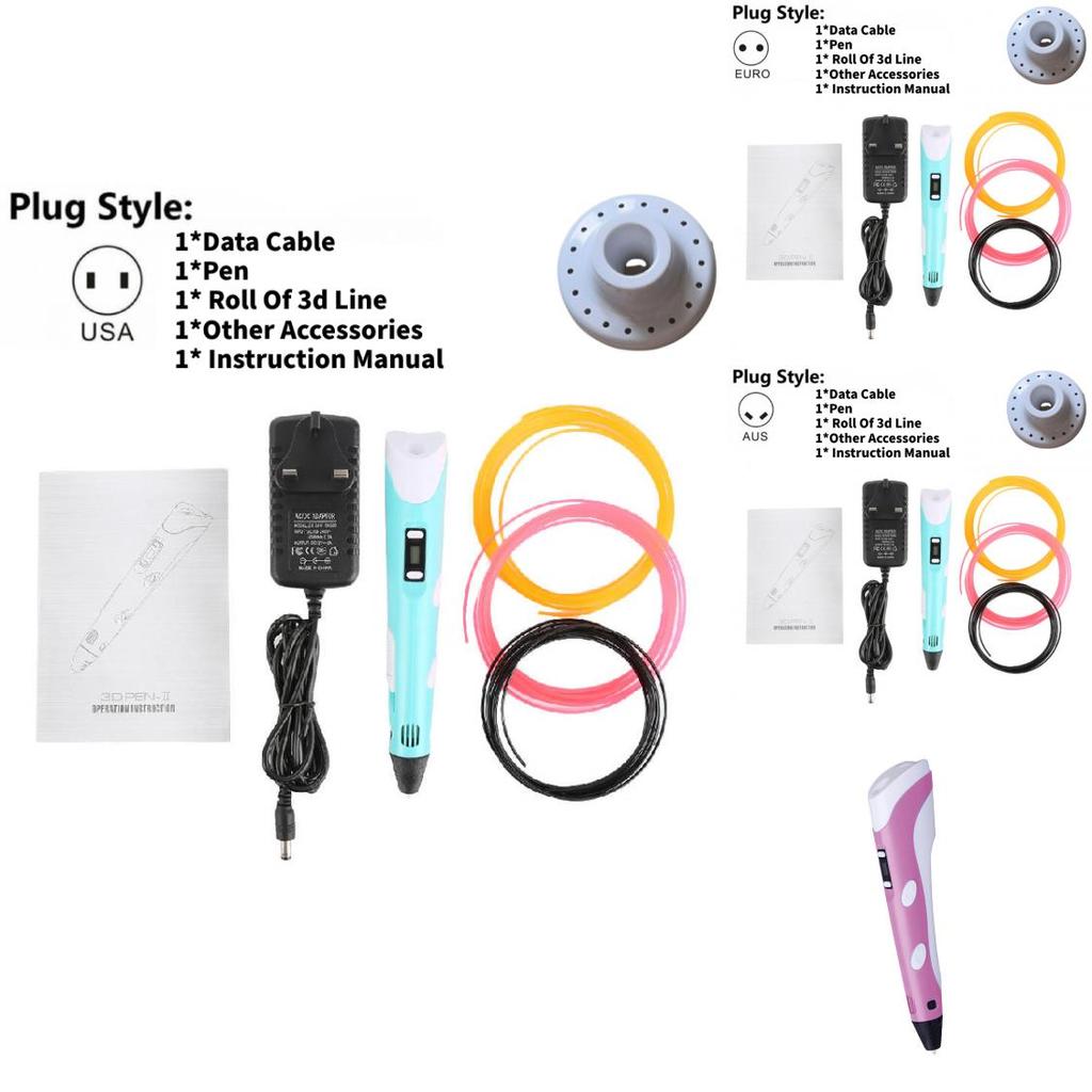 3d Drawing Pen With Pvc Sketchpad And Scissor For Children Art Gift