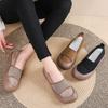 2025 Spring New Casual Retro Flat Women's Single Shoes Light and Comfortable Mother Shoes Lazy One-pedal Big Head Shoes
