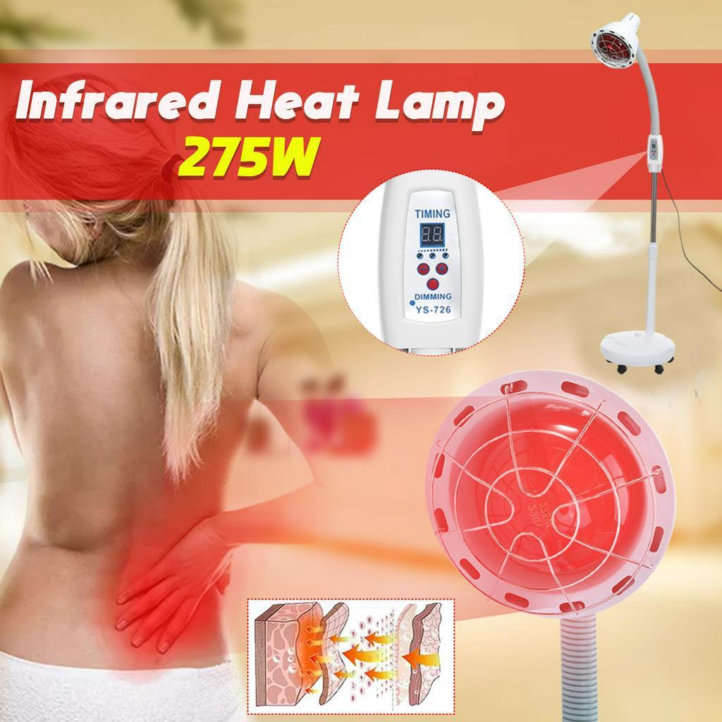 Floor Stand IR Infrared Heating Therapy Lamp Beauty Salon Physiotherapy Light 9 Gears Temperature Folding Design (100-240V)  275W