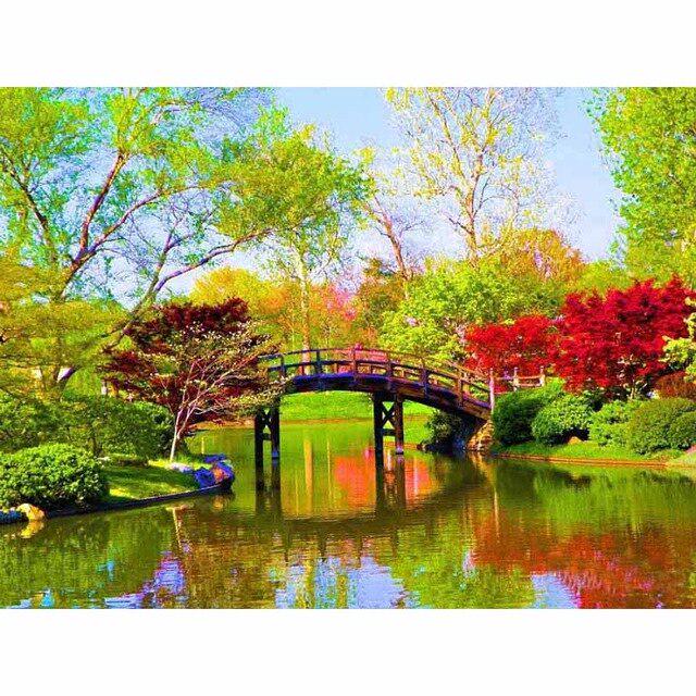 DIY 5D Алмазная картина Дом Полный круглый Алмазная вышивка Мозаика Крест Стежок Горный хрусталь