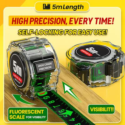 Самоблокирующаяся рулетка из флуоресцентной стали, высокоточная лазерная струйная кодовая линейка, измерительный инструмент, расширенная линейка