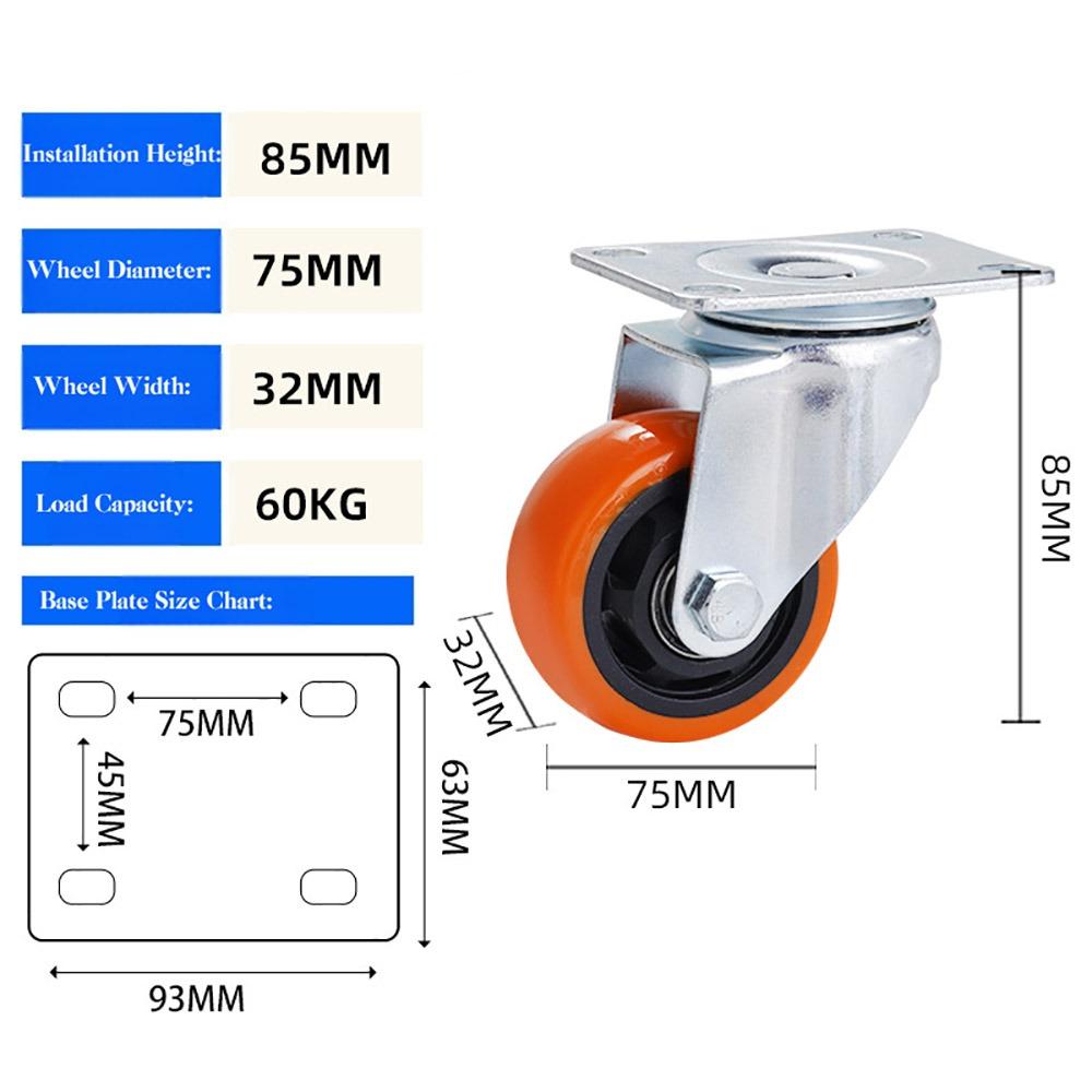 Blackheart Orange Face Furniture Castor 3" / 4" /5'' Wheel Industrial wheels  Table Shelf