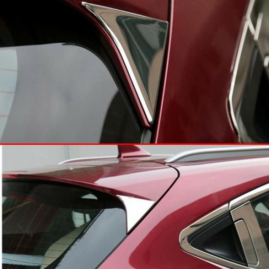 2pcs Chrome Rear Window Spoilers Wing Cover Trim For Honda HR-V HRV 2016-2019
