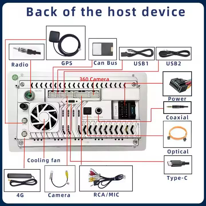 REAKOSOUND Android 10.0  9.5 Inch / 10.36 Inch 2K Screen Auto Radio 2 Din Car Radio GPS Navigation Wifi Bluetooth FM Receiver