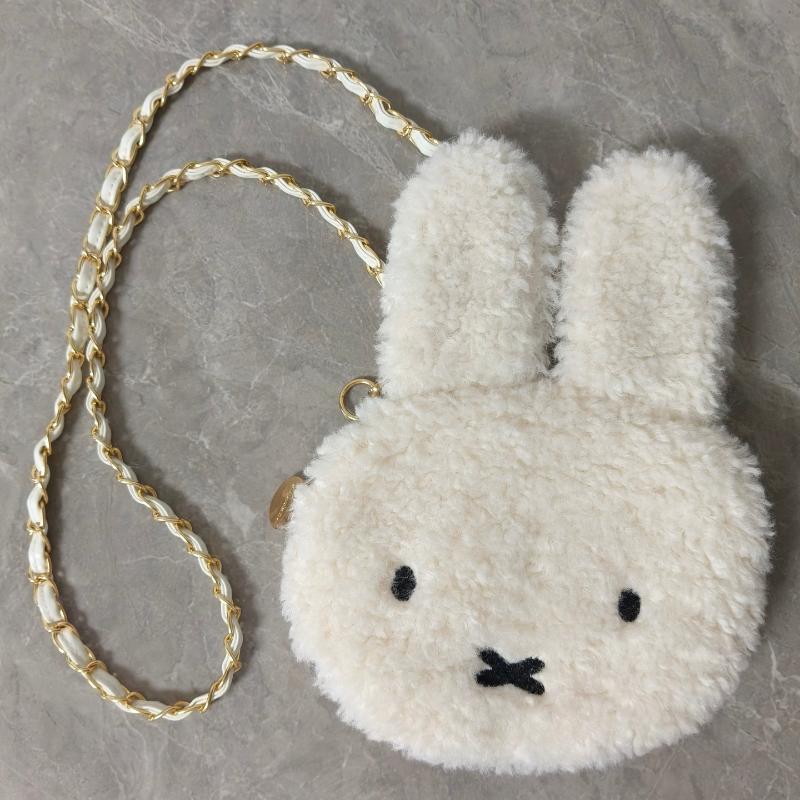 Cartoon Kawaii Miffy Crossbody Lovely Cartoon Head Phone Bag Girl Embroidery Storage Children's Shoulder Bag for Kids Gifts