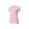 Classics Logo Print American Retro Sports Short Sleeve T-Shirt Women Tops Pink 536351-16