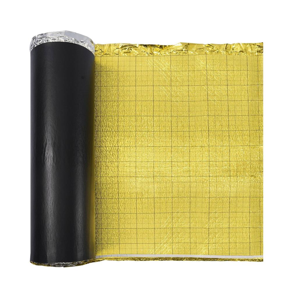 VEVOR Floor Underlayment 18.6 m²/Roll, 3 mm Thick Flooring Padding with Tape & Vapor Barrier, Heavy Duty EPE Foam with Gold PE
