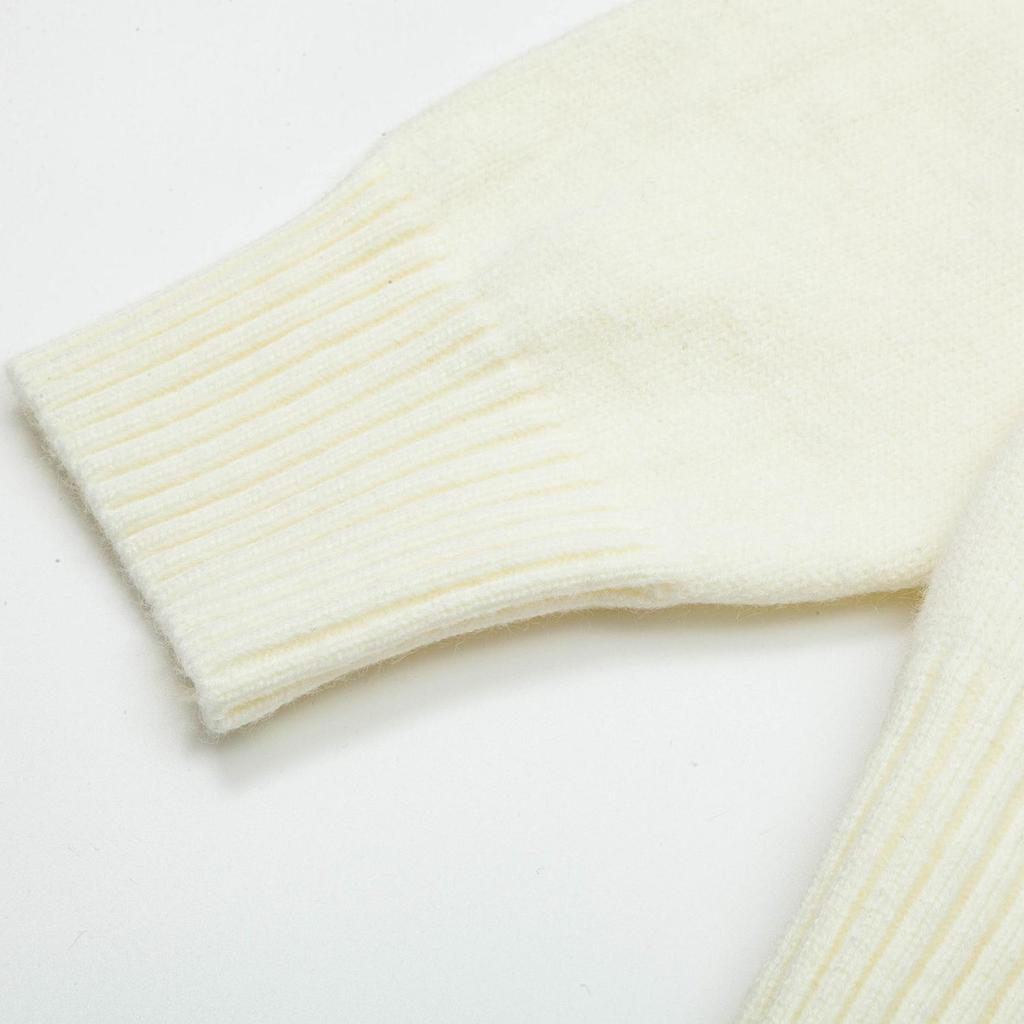 AMI Осень и Зима Новый Пуловер с Жаккардом в Виде Большого Сердца из Шерсти Ami De Coeur с Воротником Поло Парный Свитер