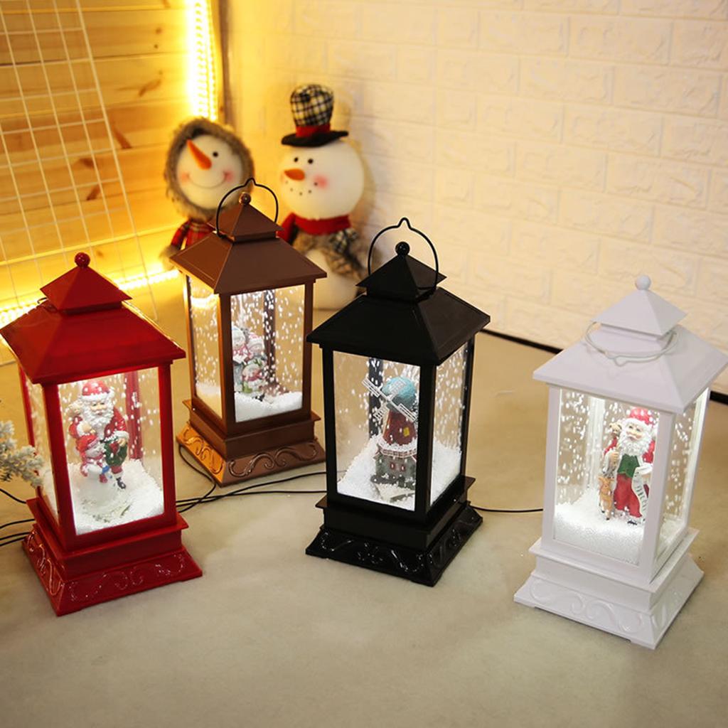 Christmas Musical Snow Lantern USB Plug In & Battery Operated LEDs Fairy Lights Lamp Santa Claus