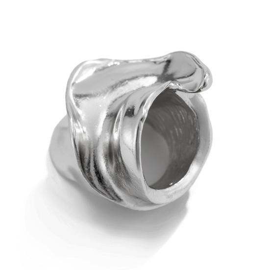 Женское кольцо в стиле хип-хоп, крупное, нестандартное, глянцевое, витое кольцо, каплевидное, сплавное, плиссированное кольцо, модные аксессуары