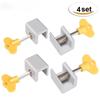 4pcs Window Locks Adjustable Sliding Door Lock with Key Window Stopper Aluminum Window Security Safety Locks for Kids Pets Home