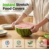 100 Pcs Elastic Food Covers, 2026 New 14.96inch Food Plastic Wrap, Stretchable Bowl Covers, Adjustable Household Plastic Wrap