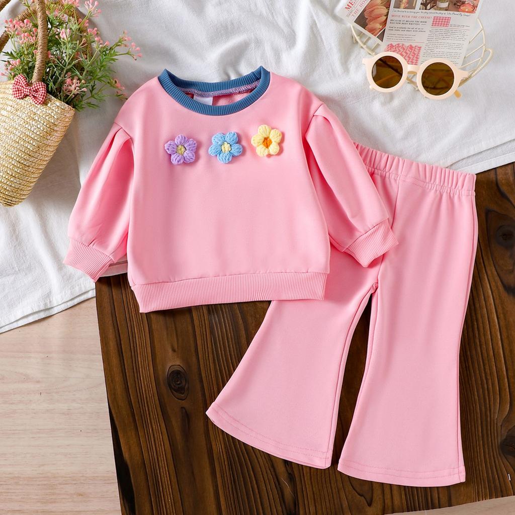 Kids Casual Long-Sleeve Set, Comfortable Daily Wear Outfits