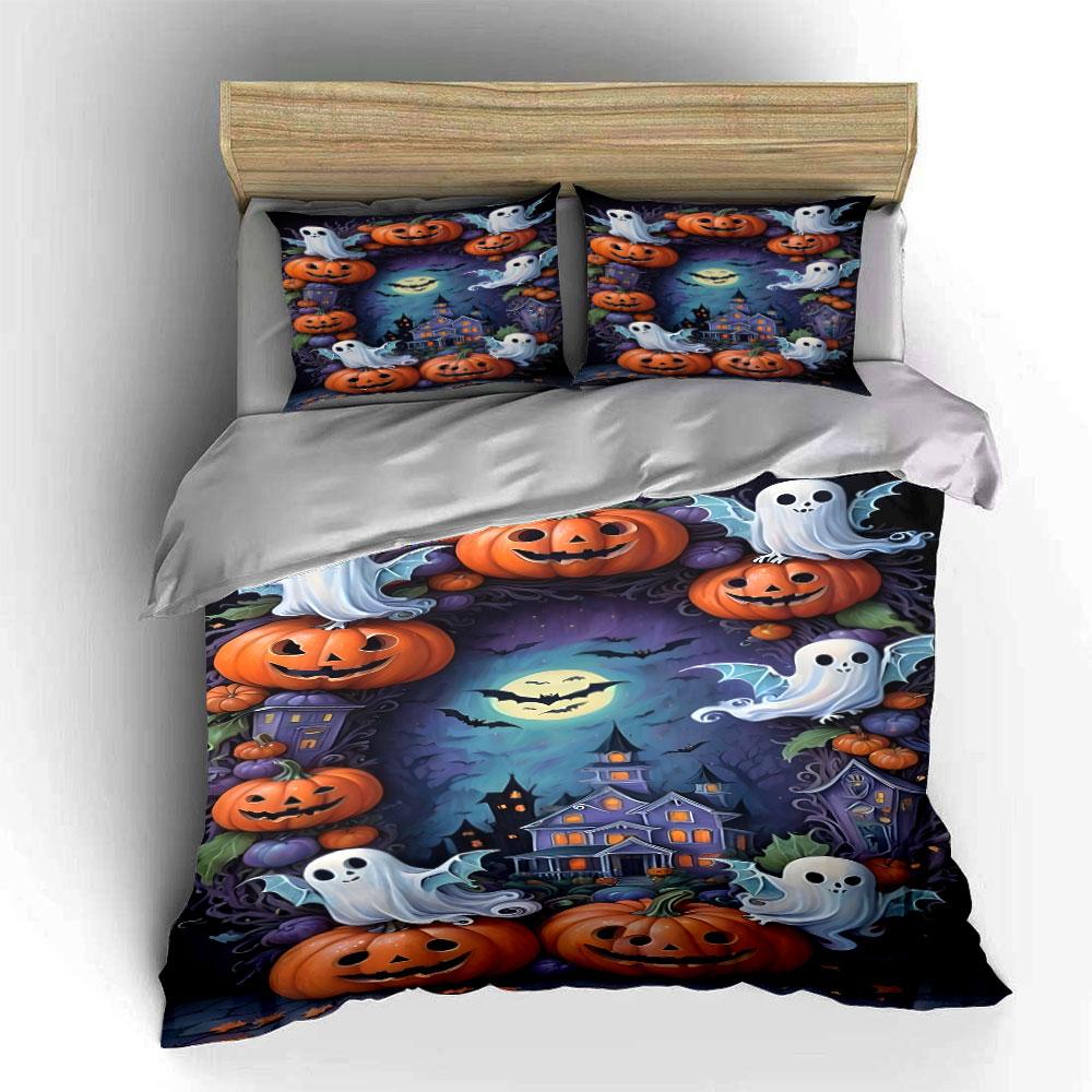 Spooky pumpkins enchantingly glowing Bedding sets Duvet cover sets Duvet covers Pillowcases(1*Duvet Cover 2*Pillowcases without duvet insert)