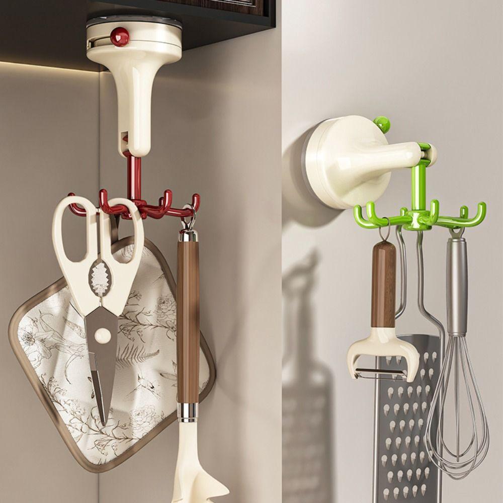 360° Rotating Kitchen Suction Cup Hook Dopamine 6-Claw Suction Cup Rotating Hook Bathroom