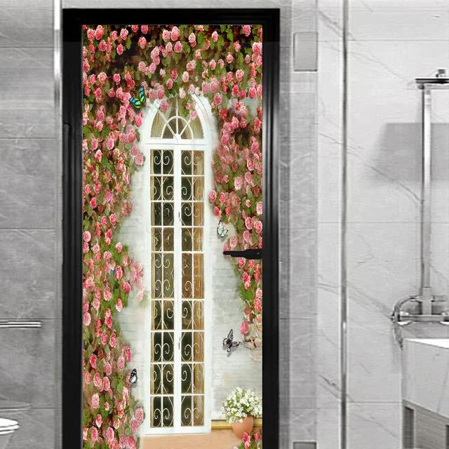 Наклейка на окно и внешнюю дверь для гостиной, спальни, сделай сам, самоклеящиеся обои, домашний декор, дверной плакат, ремонт, легко наклеивается